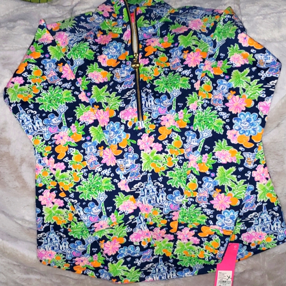 XS Lilly Pulitzer X Disney Floral Quarter Zip